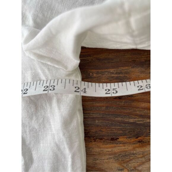 B6 Montserrat New York Button Up Shirt White Large Linen Cotton Blend - Picture 8 of 9